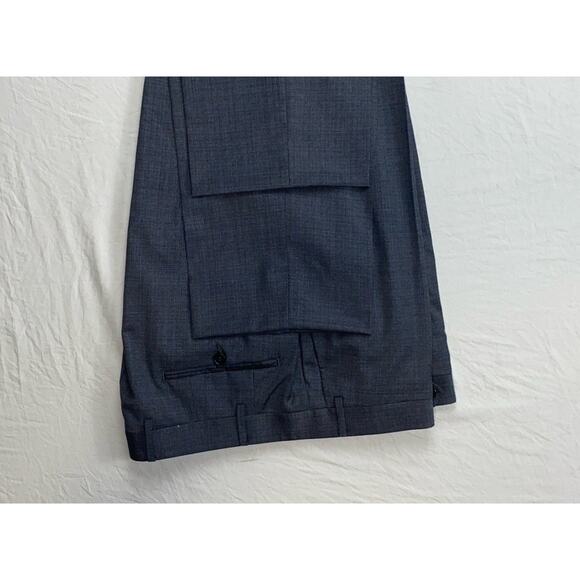 Canali Italy Flat Front 100% Wool Dress Pants, Slacks. Heather Gray/Blue, 38X31. - Picture 3 of 9